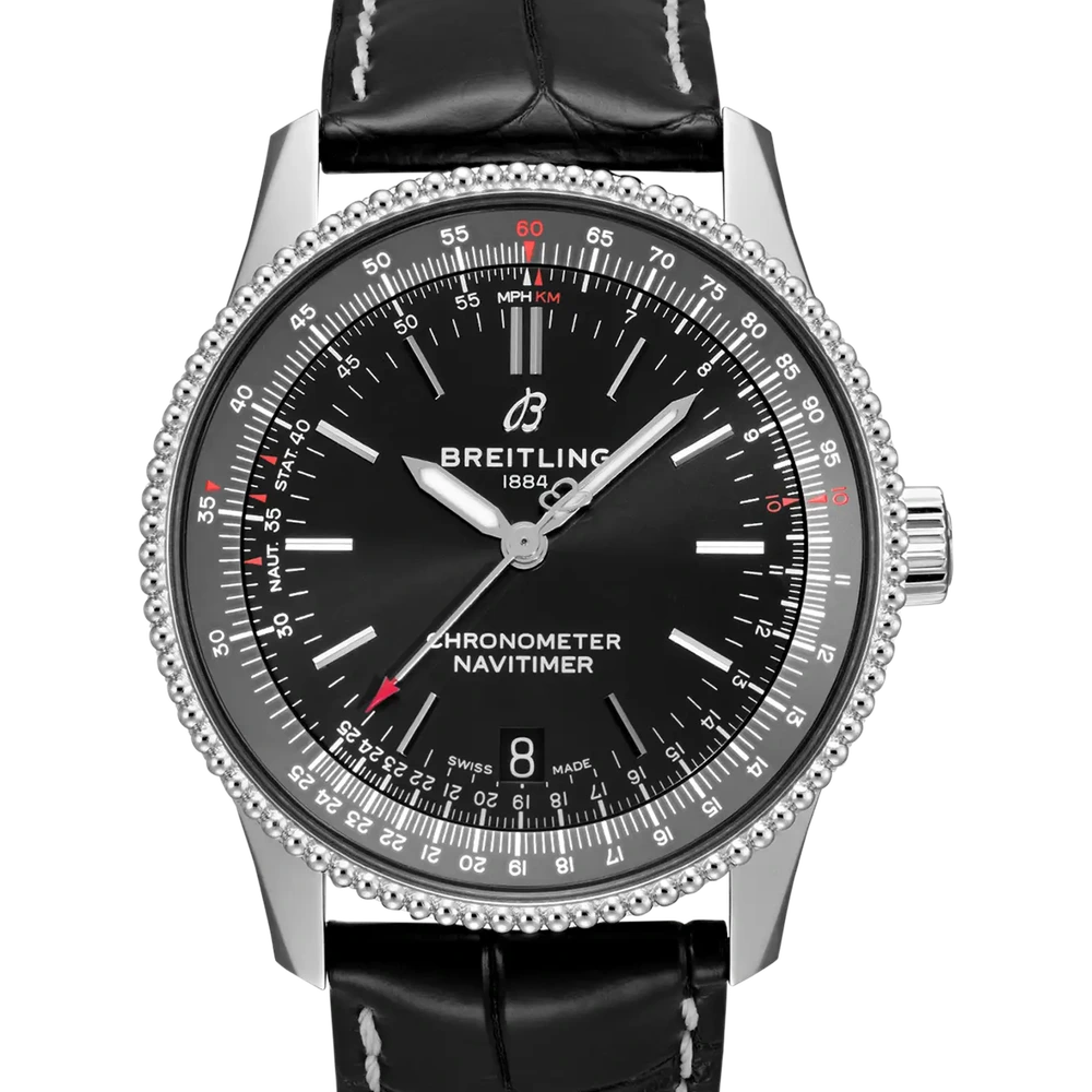Breitling Navitimer Automatic 38, 38 mm, stainless steel, black dial