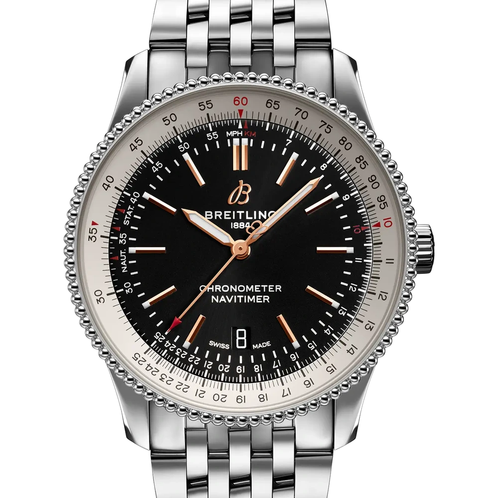 Breitling Navitimer Automatic 41, 41 mm, stainless steel, black dial