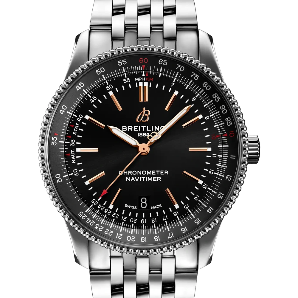 Breitling Navitimer Automatic 41, 41 mm, stainless steel, black dial