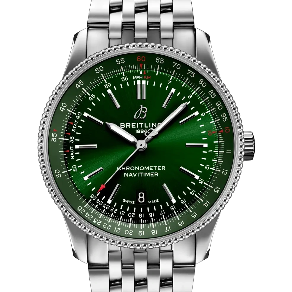 Breitling Navitimer Automatic 41, 41 mm, stainless steel, green dial