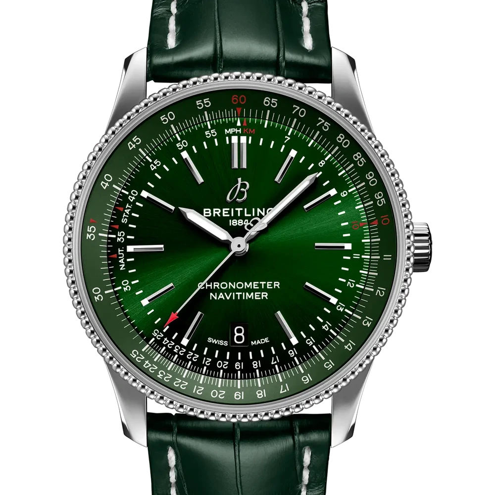 Breitling Navitimer Automatic 41, 41 mm, stainless steel, green dial