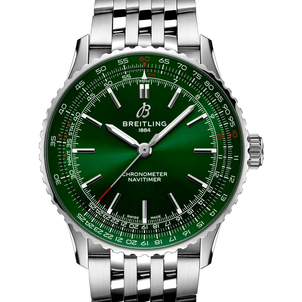 Breitling Navitimer Automatic 41, 41 mm, stainless steel, green dial
