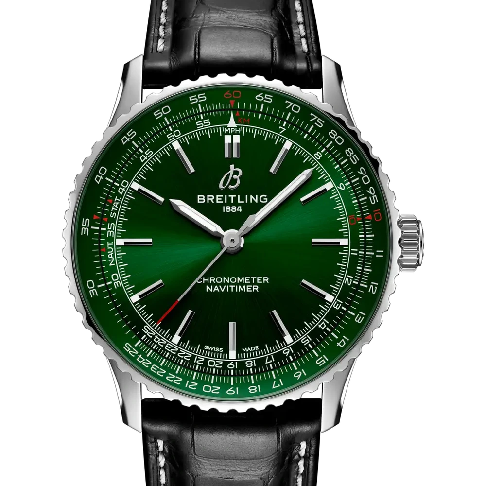 Breitling Navitimer Automatic 41, 41 mm, stainless steel, green dial