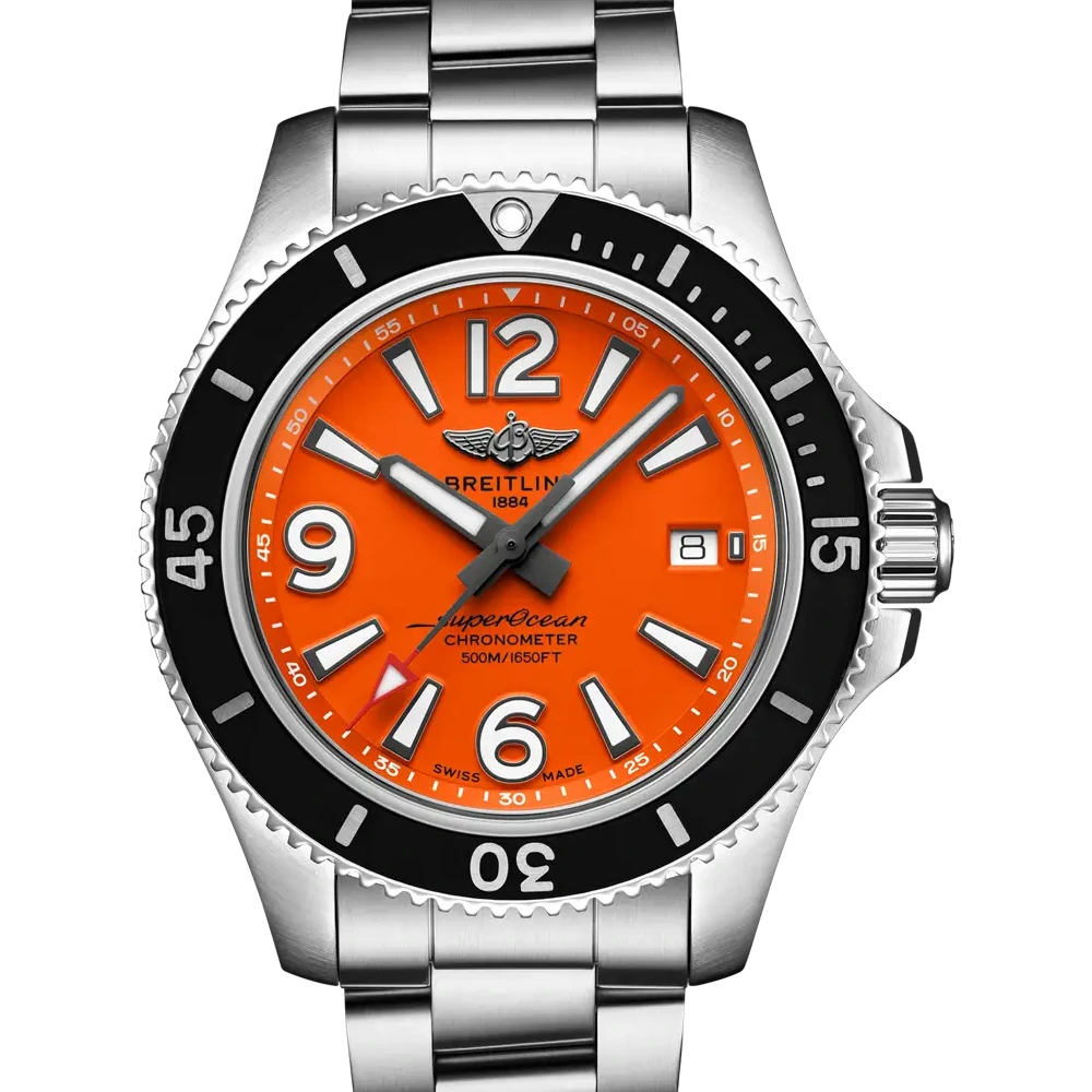 Breitling Superocean Automatic 42, 42 mm, stainless steel, orange dial