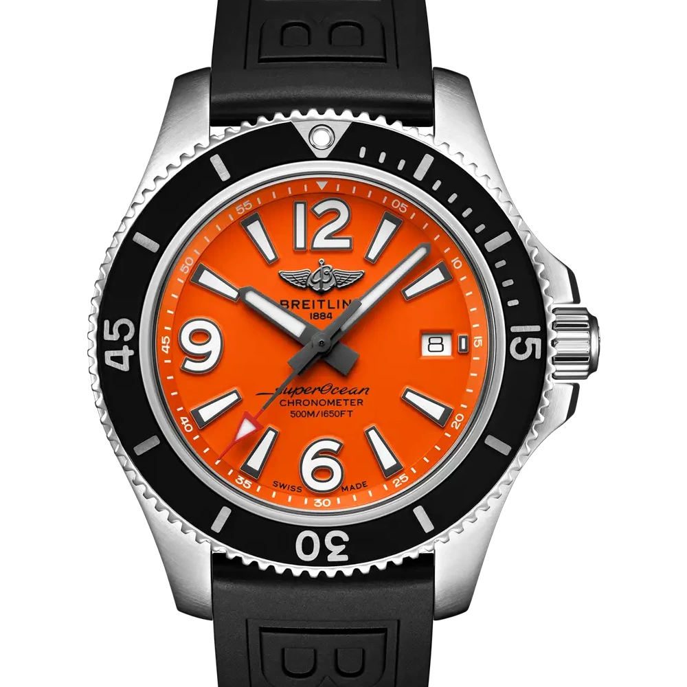 Breitling Superocean Automatic 42, 42 mm, stainless steel, orange dial