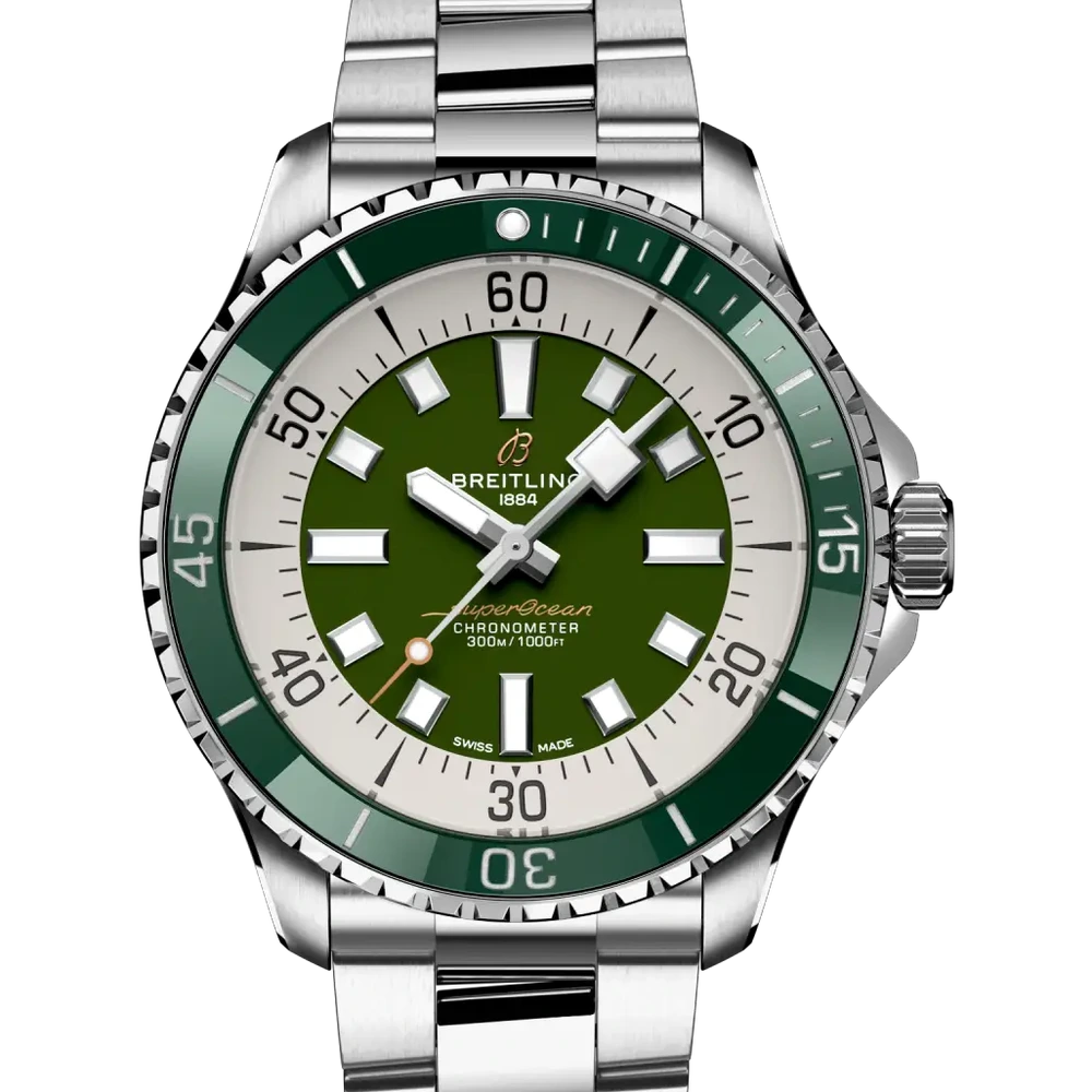 Breitling Superocean Automatic 44, 44 mm, stainless steel, green dial