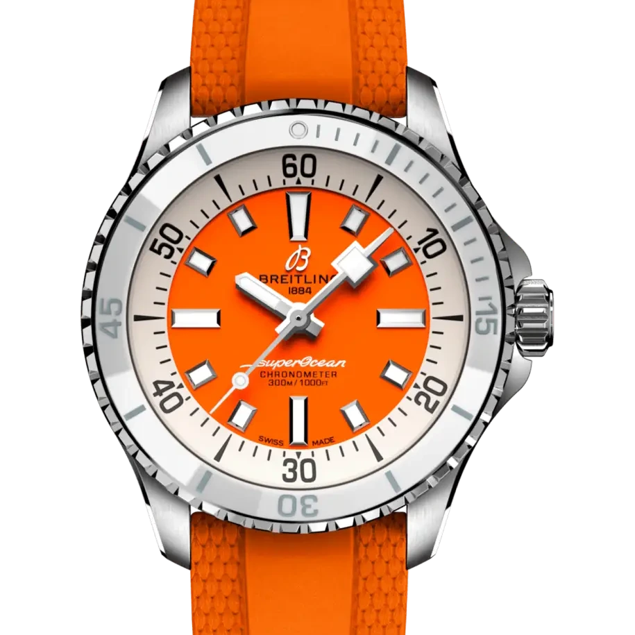 Breitling Superocean Automatic 36, 36 mm, stainless steel, orange dial