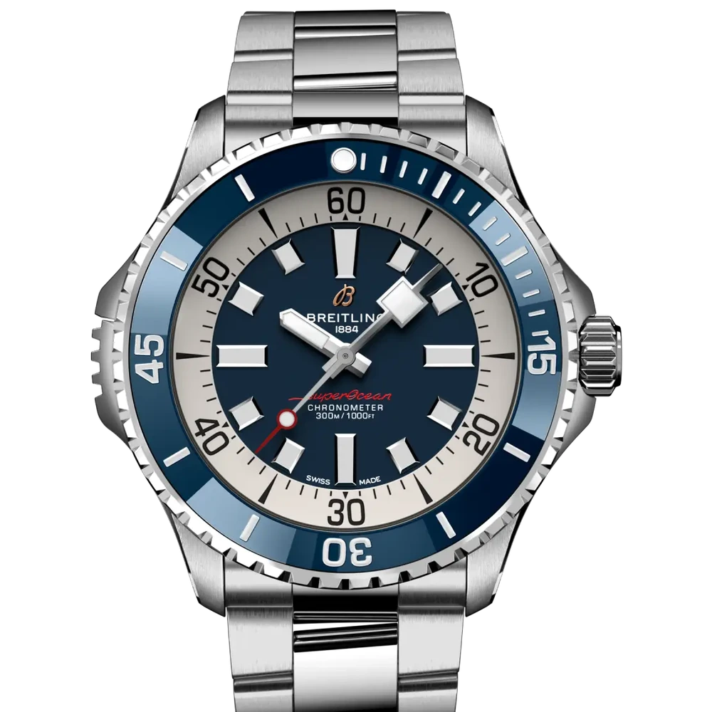 Breitling Superocean Automatic 46, 46 mm, stainless steel, blue dial