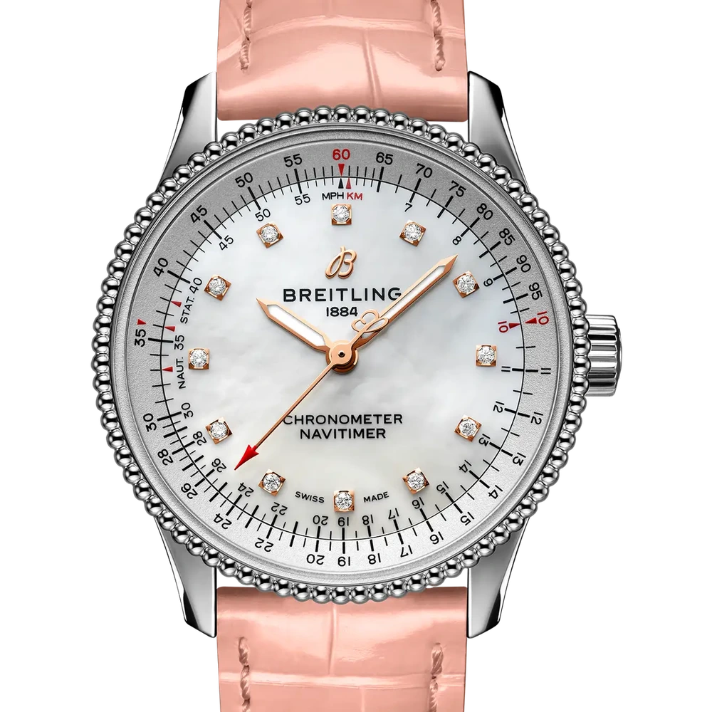 Breitling Navitimer Automatic 35, 35 mm, stainless steel, mother-of-pearl dial