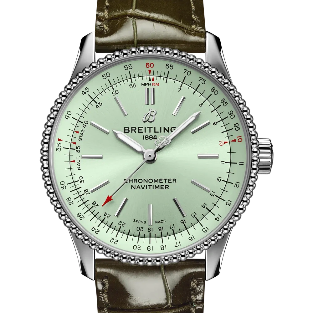 Breitling Navitimer Automatic 35, 35 mm, stainless steel, mint green dial