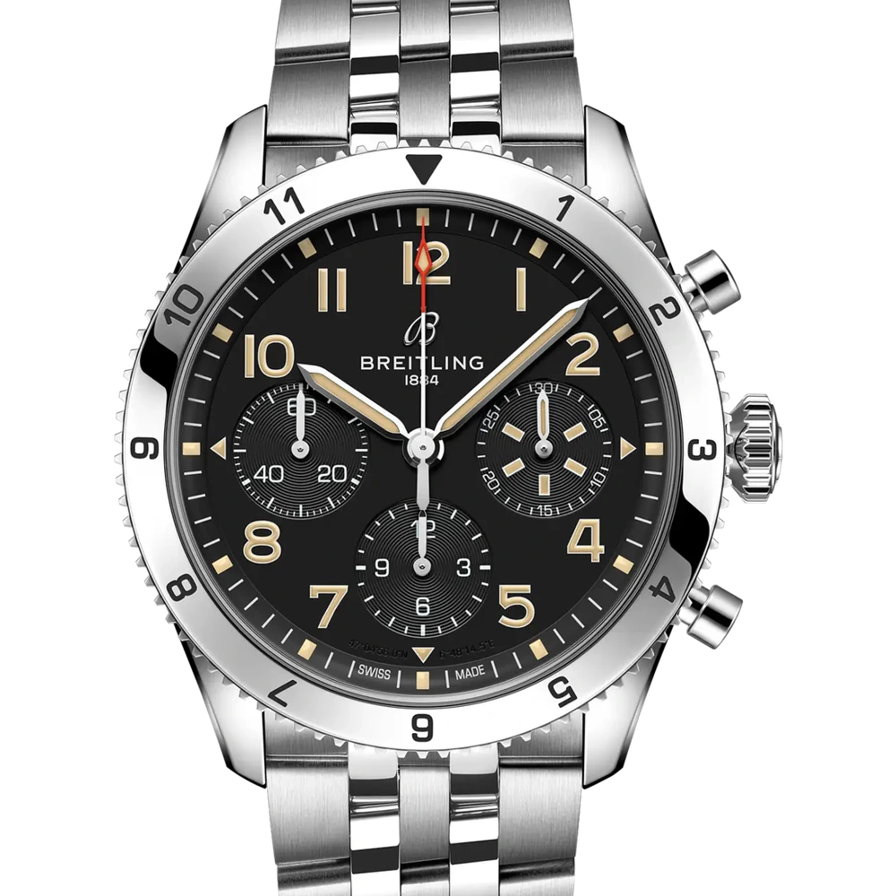 Breitling Classic AVI Chronograph 42 P-51 Mustang, 42 mm, stainless steel, black dial