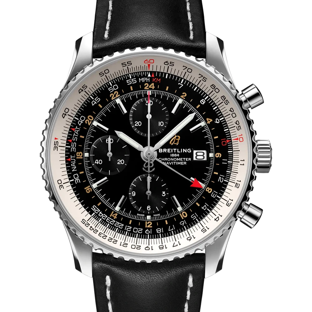 Breitling Navitimer Chronograph GMT 46, 46 mm, stainless steel, black dial