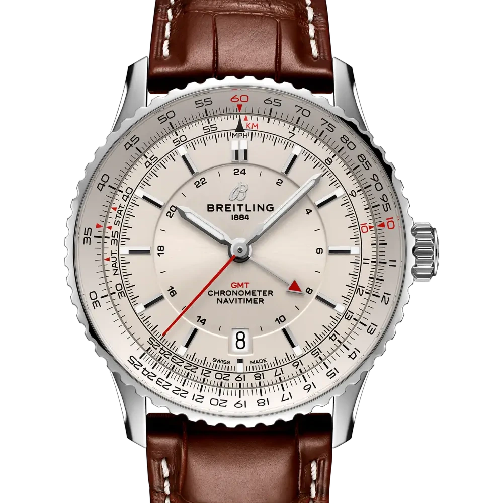 Breitling Navitimer Automatic GMT 41, 41 mm, stainless steel, cream dial