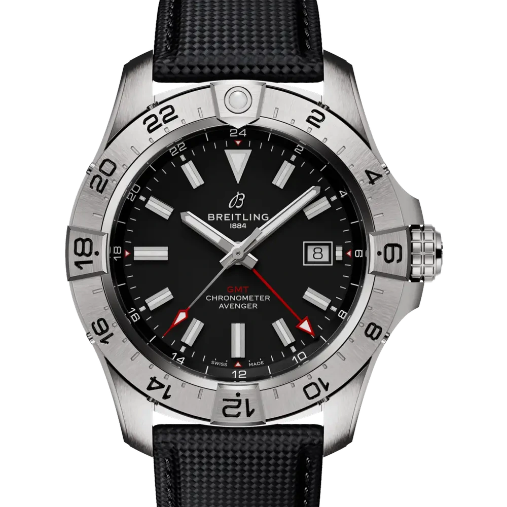 Breitling Avenger Automatic GMT 44, 44 mm, stainless steel, black dial