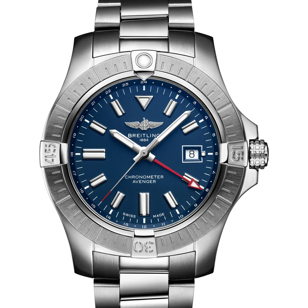 Breitling Avenger Automatic GMT 45, 45 mm, stainless steel, blue dial