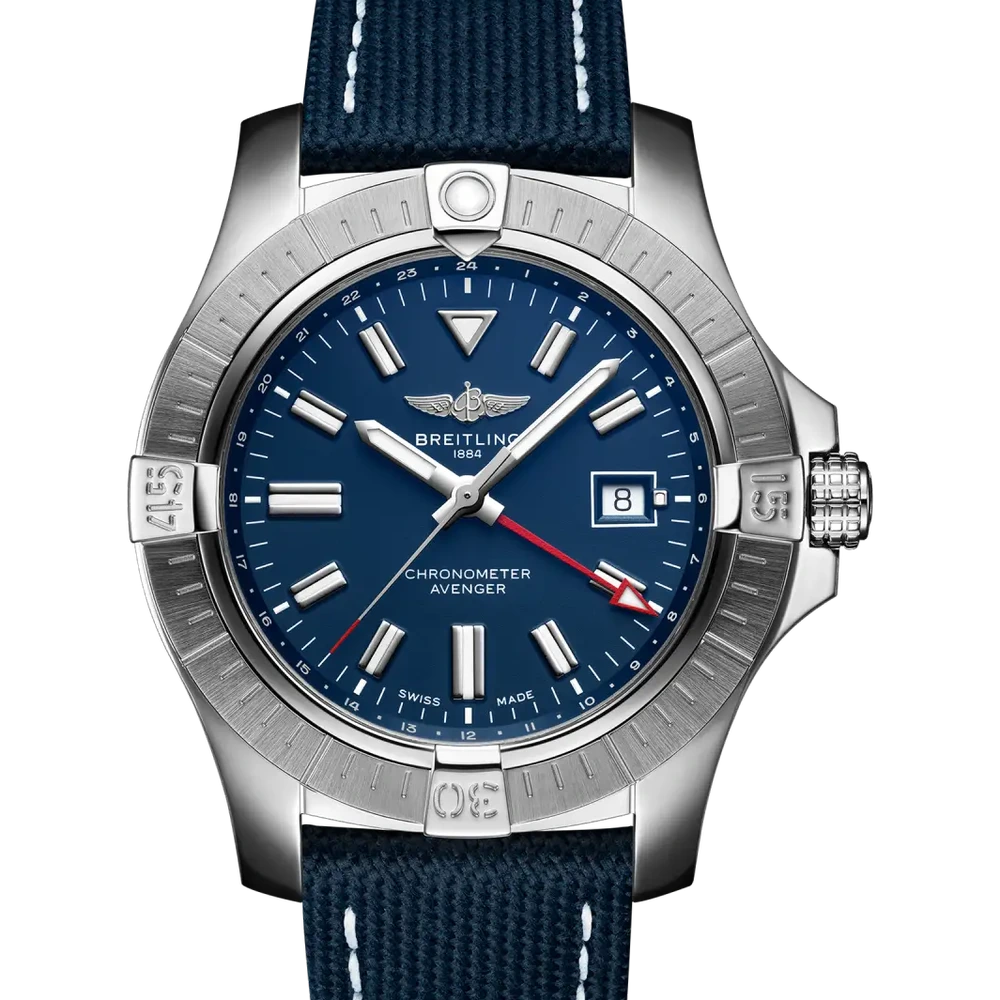 Breitling Avenger Automatic GMT 45, 45 mm, stainless steel, blue dial