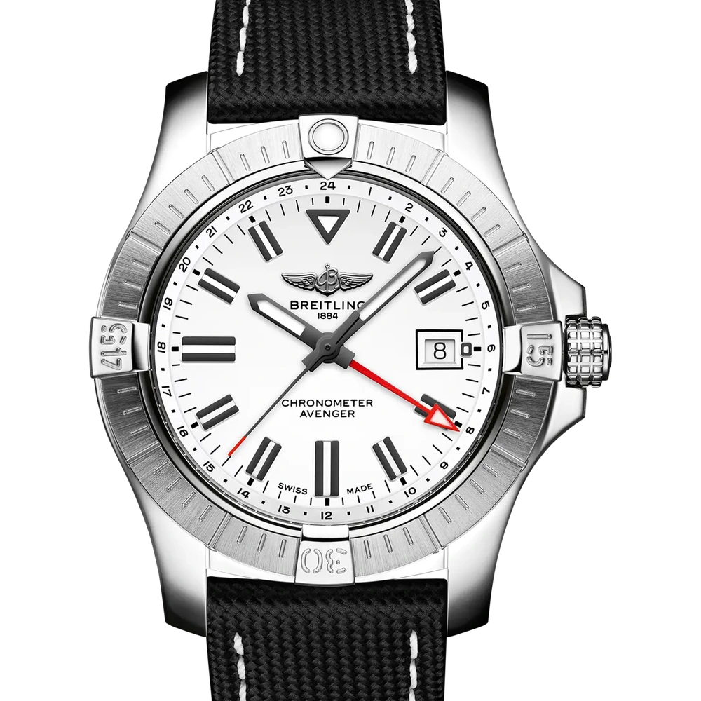 Breitling Avenger Automatic GMT 43, 43 mm, stainless steel, white dial