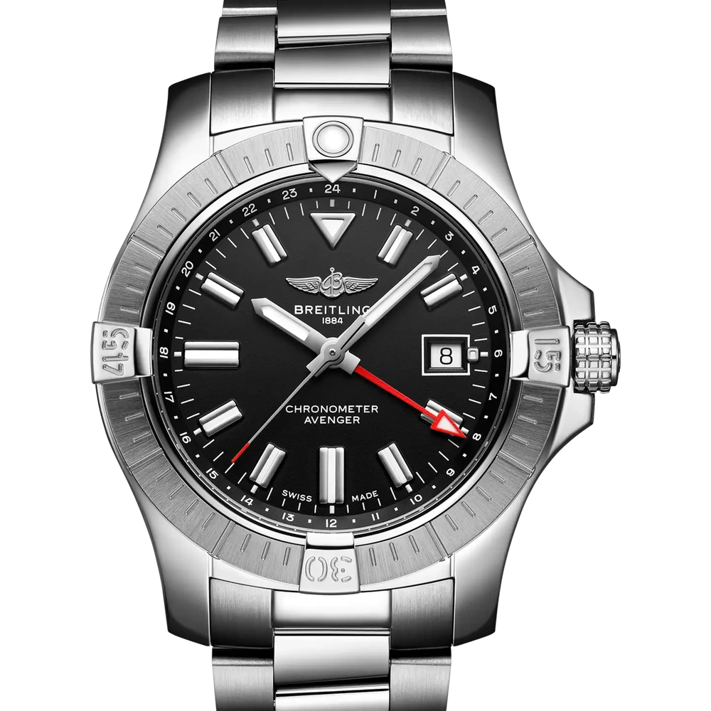 Breitling Avenger Automatic GMT 43, 43 mm, stainless steel, black dial
