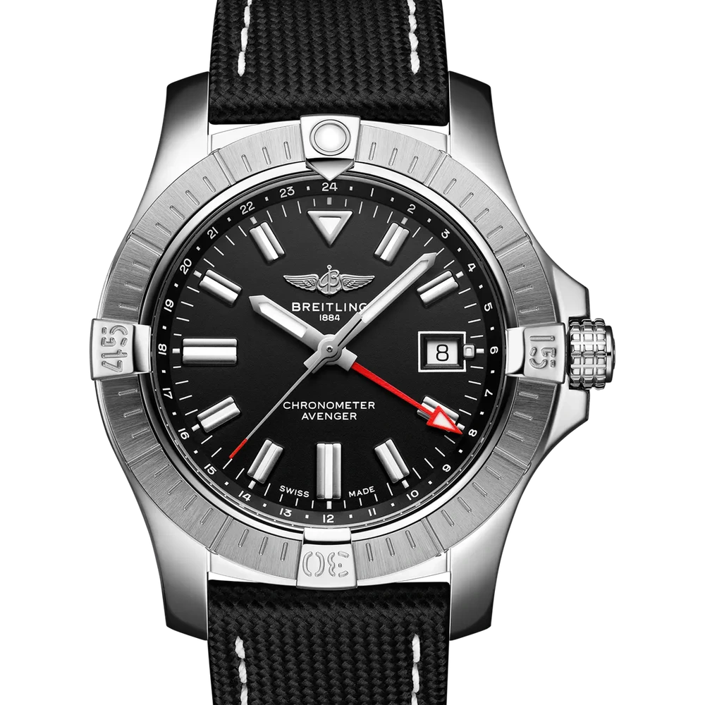 Breitling Avenger Automatic GMT 43, 43 mm, stainless steel, black dial