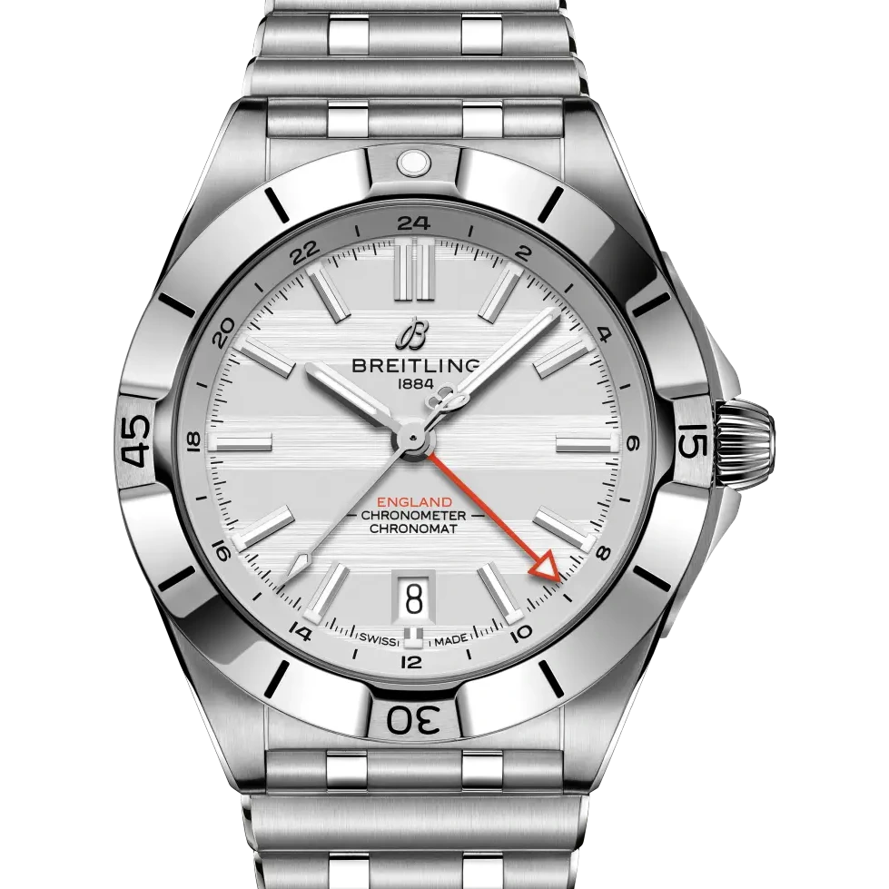Breitling Chronomat Automatic GMT 40 Six Nations England, 40 mm, stainless steel, white dial