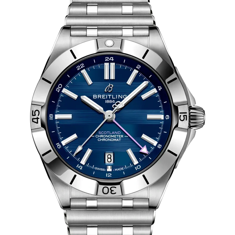 Breitling Chronomat Automatic GMT 40 Six Nations Scotland, 40 mm, stainless steel, blue dial