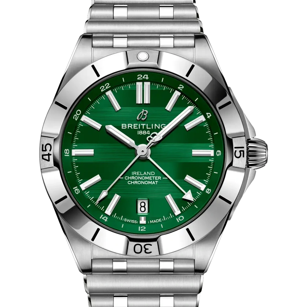 Breitling Chronomat Automatic GMT 40 Six Nations Ireland, 40 mm, stainless steel, green dial