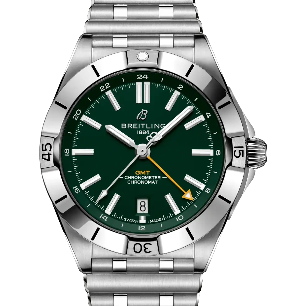 Breitling Chronomat Automatic GMT 40 NFL Green Bay Packers Edition, 40 mm, stainless steel, green dial
