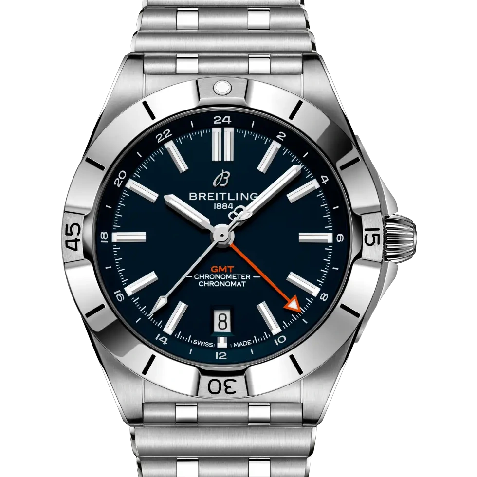 Breitling Chronomat Automatic GMT 40 NFL Chicago Bears Edition, 40 mm, stainless steel, blue dial