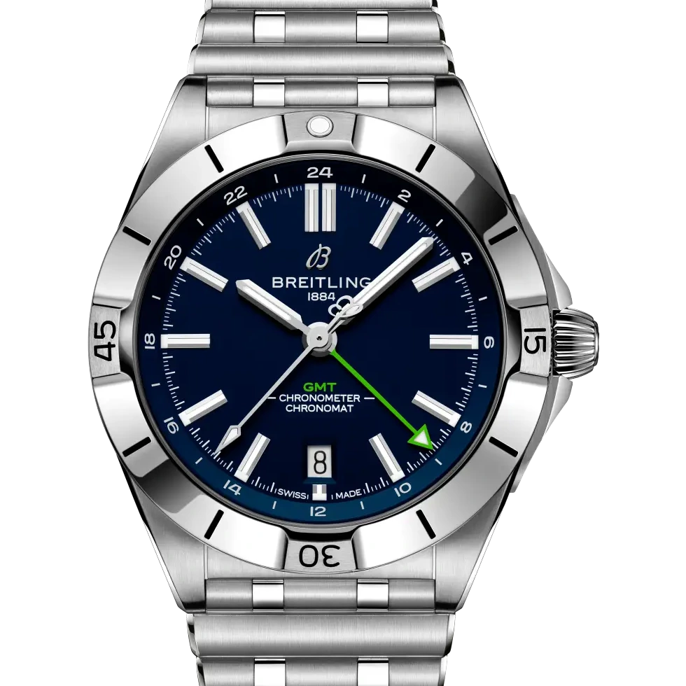 Breitling Chronomat Automatic GMT 40 NFL Seattle Seahawks Edition, 40 mm, stainless steel, blue dial