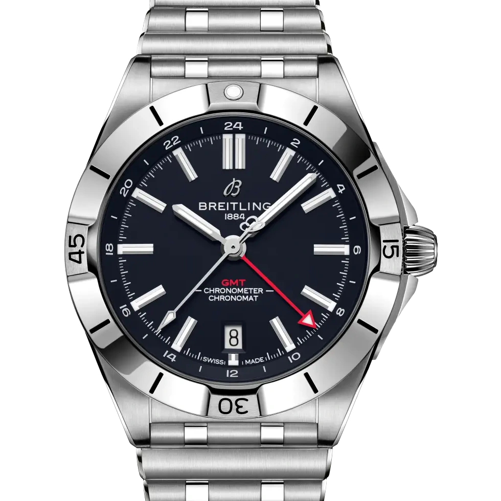 Breitling Chronomat Automatic GMT 40 NFL Houston Texans Edition, 40 mm, stainless steel, black dial