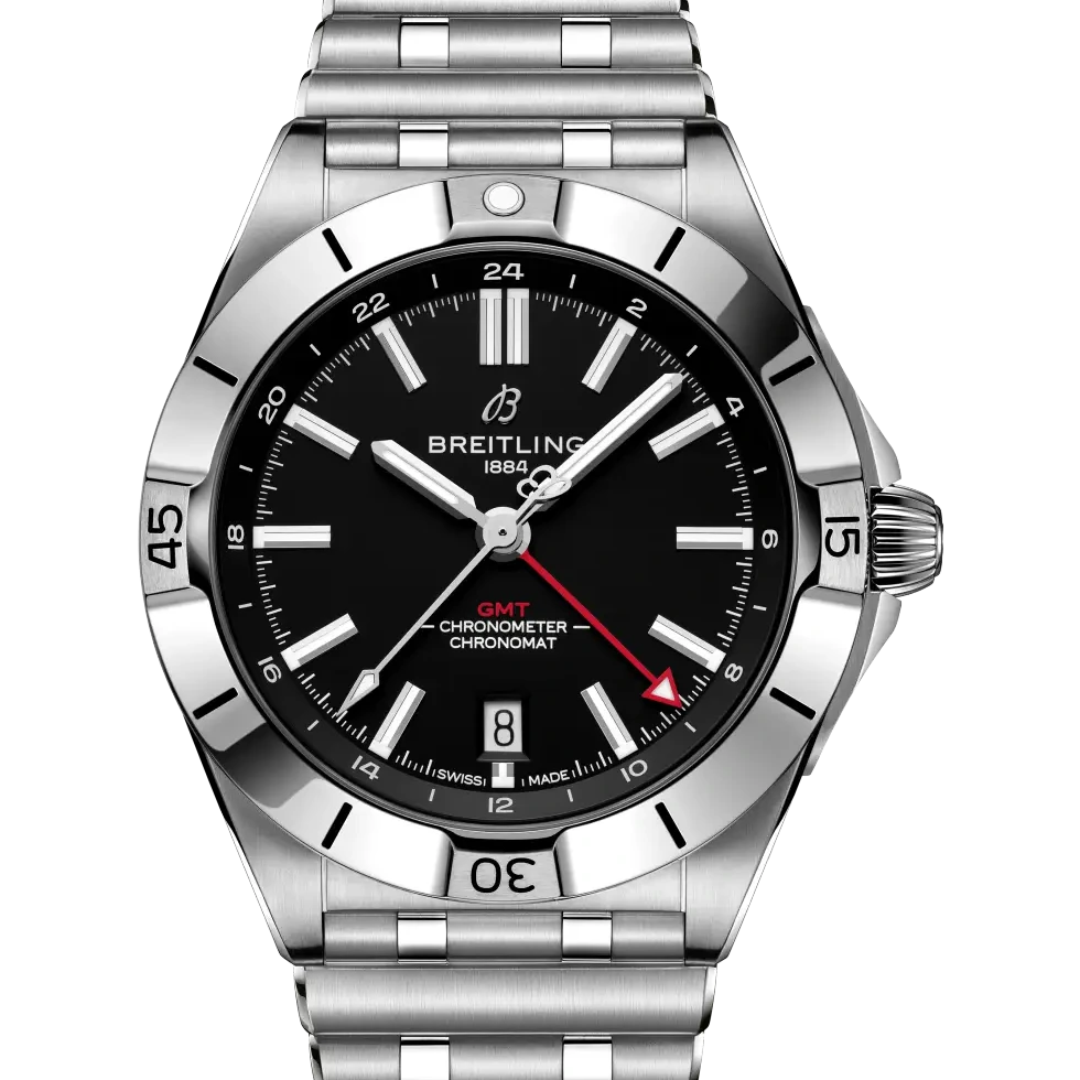 Breitling Chronomat Automatic GMT 40 NFL Atlanta Falcons Edition, 40 mm, stainless steel, black dial