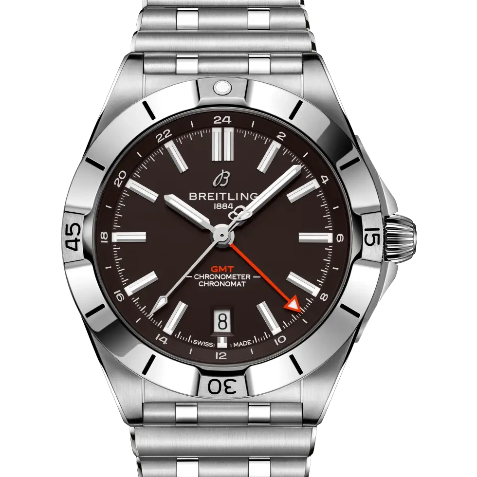 Breitling Chronomat Automatic GMT 40 NFL Cleveland Browns Edition, 40 mm, stainless steel, brown dial