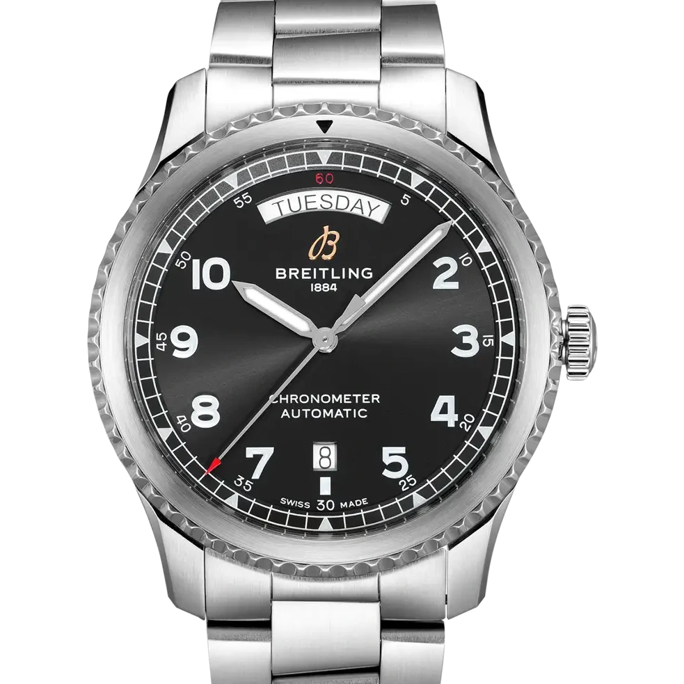 Breitling Aviator 8 Automatic Day & Date 41, 41 mm, stainless steel, black dial