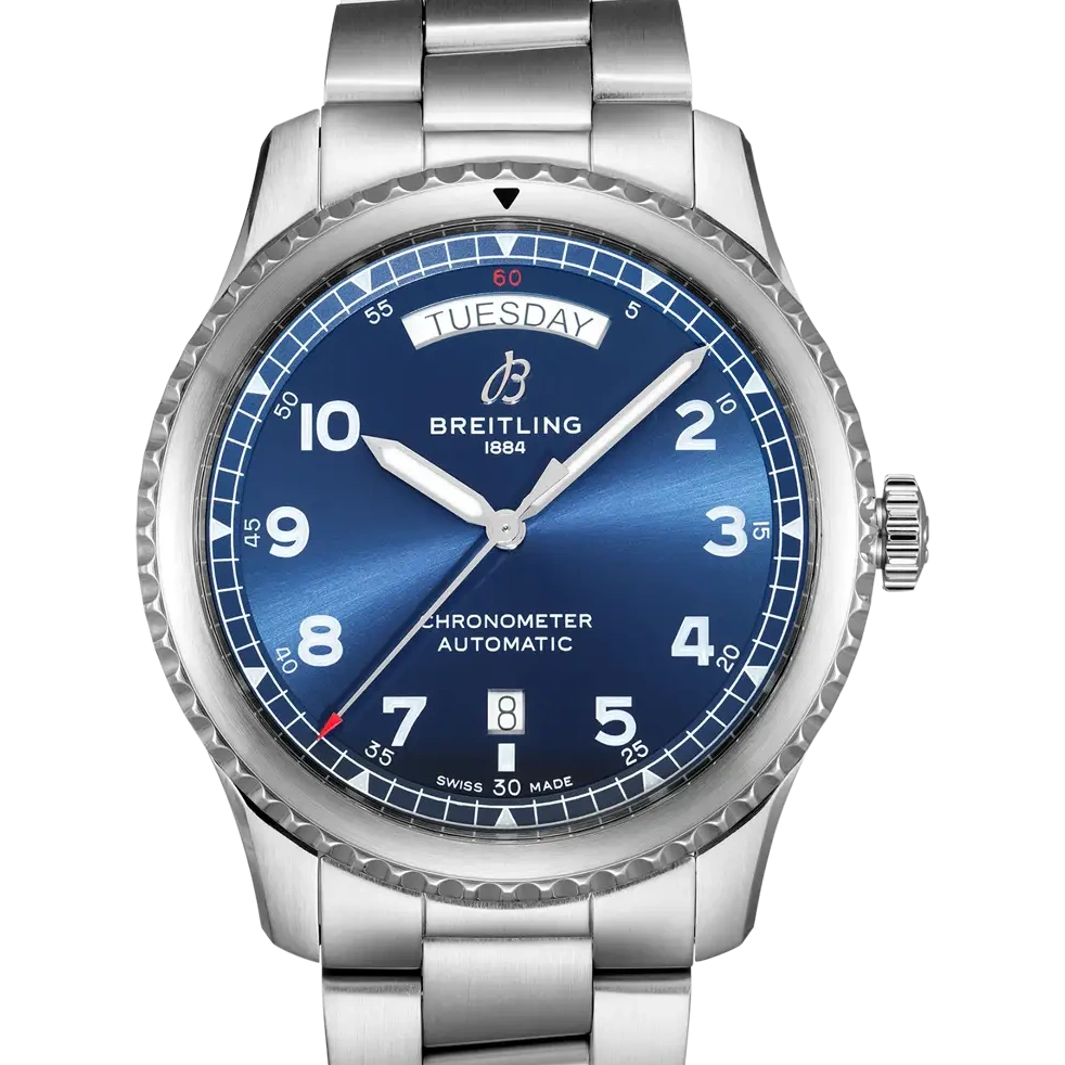 Breitling Aviator 8 Automatic Day & Date 41, 41 mm, stainless steel, blue dial