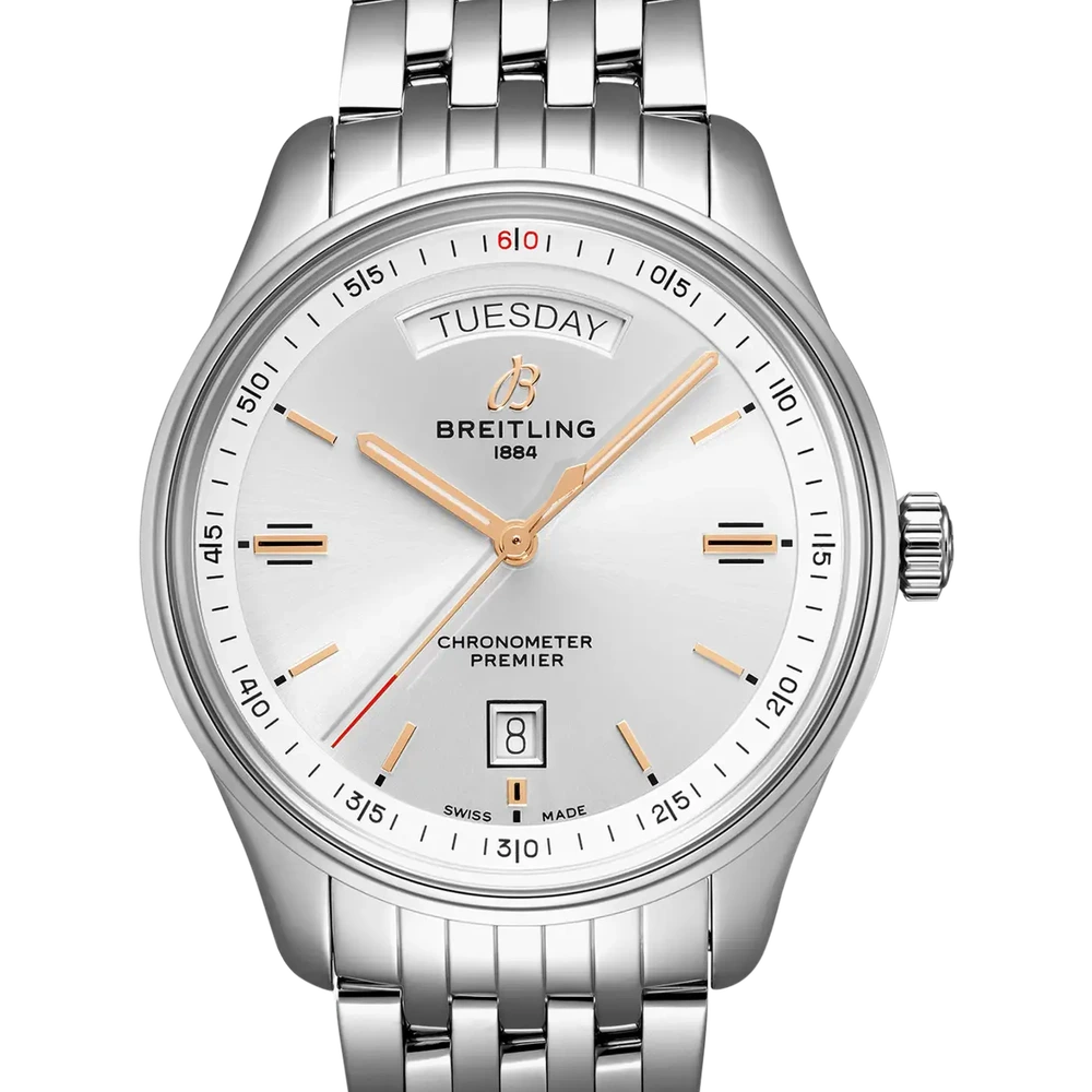 Breitling Premier Automatic Day & Date 40, 40 mm, stainless steel, cream dial
