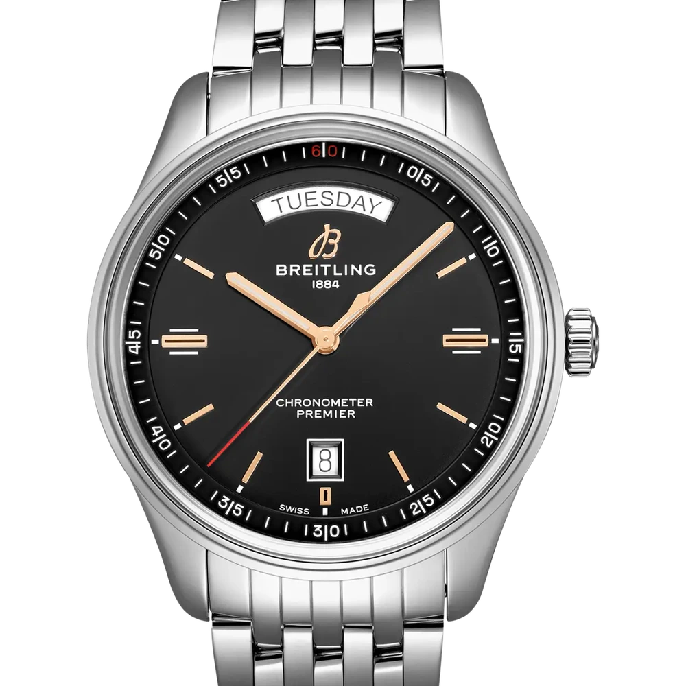 Breitling Premier Automatic Day & Date 40, 40 mm, stainless steel, black dial