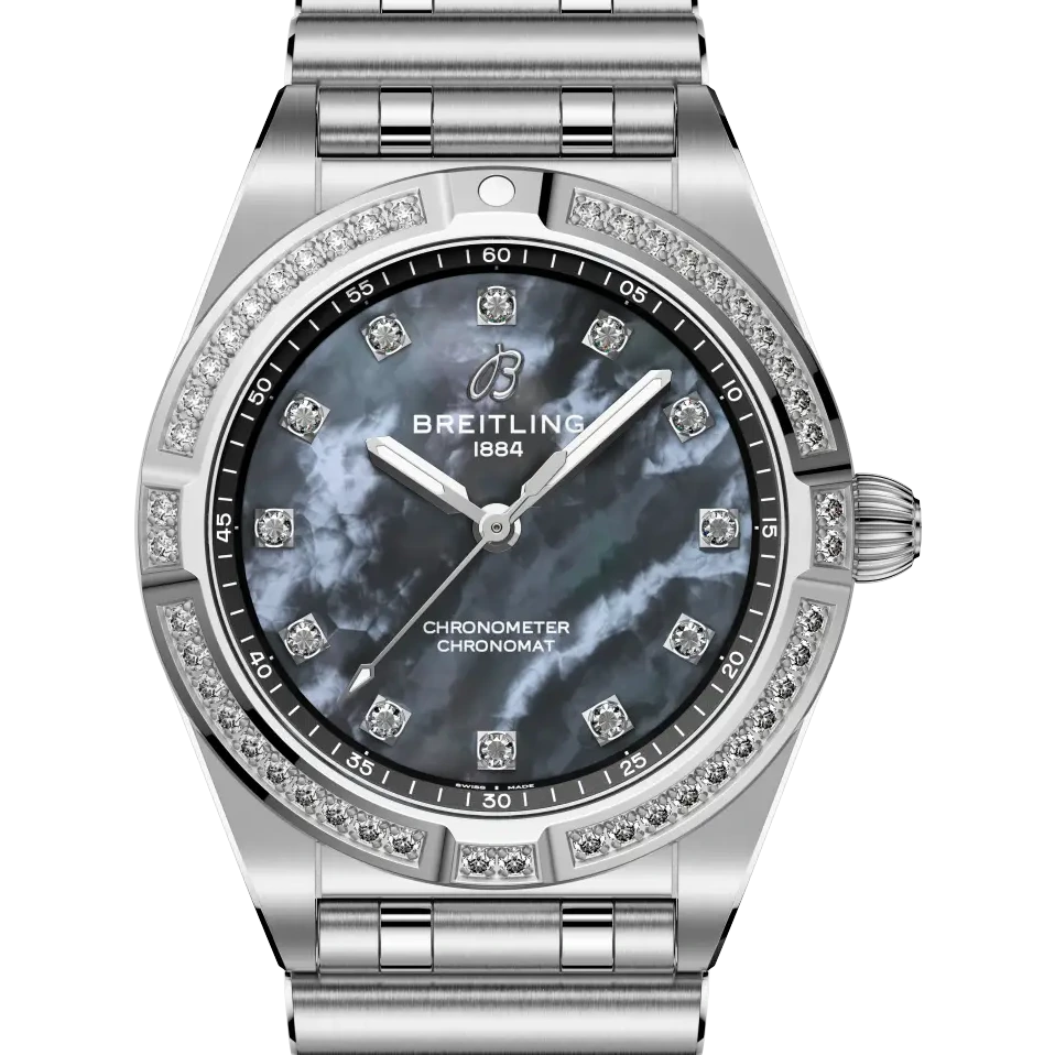 Breitling Chronomat 28, 28 mm, stainless steel, gray mother-of-pearl dial