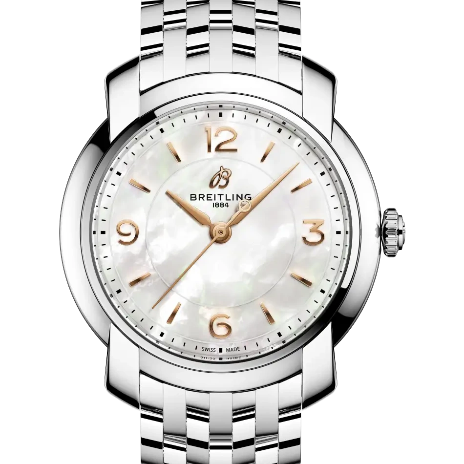 Breitling Lady Premier 32, 32 mm, stainless steel, mother-of-pearl dial