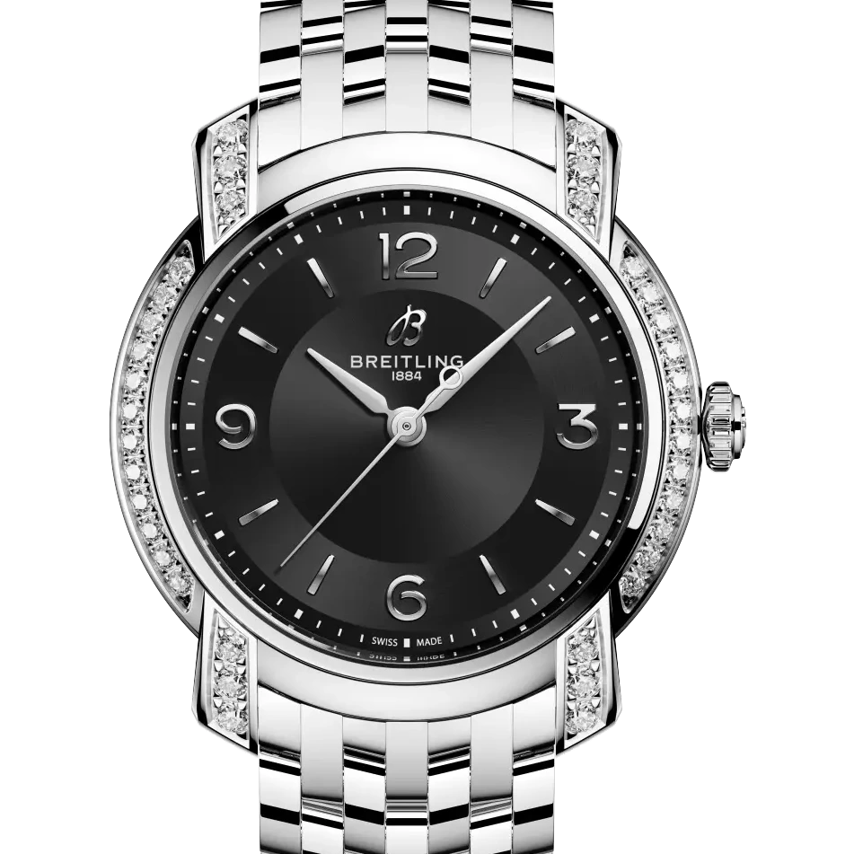 Breitling Lady Premier 32, 32 mm, stainless steel, black dial