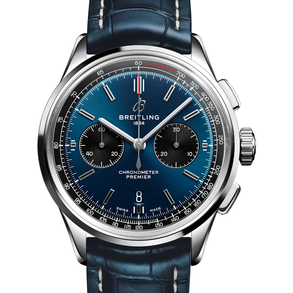 Breitling Premier B01 Chronograph 42, 42 mm, stainless steel, blue dial