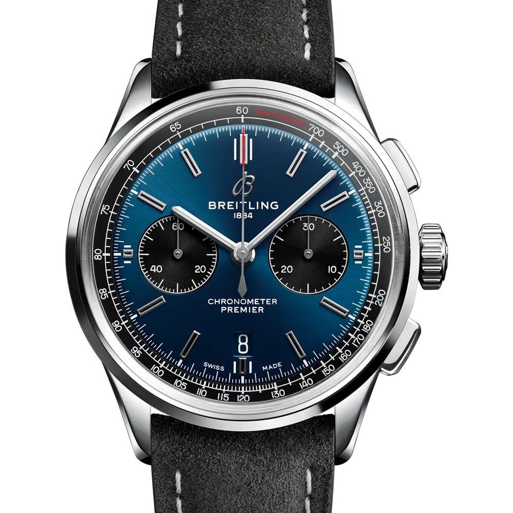 Breitling Premier B01 Chronograph 42, 42 mm, stainless steel, blue dial