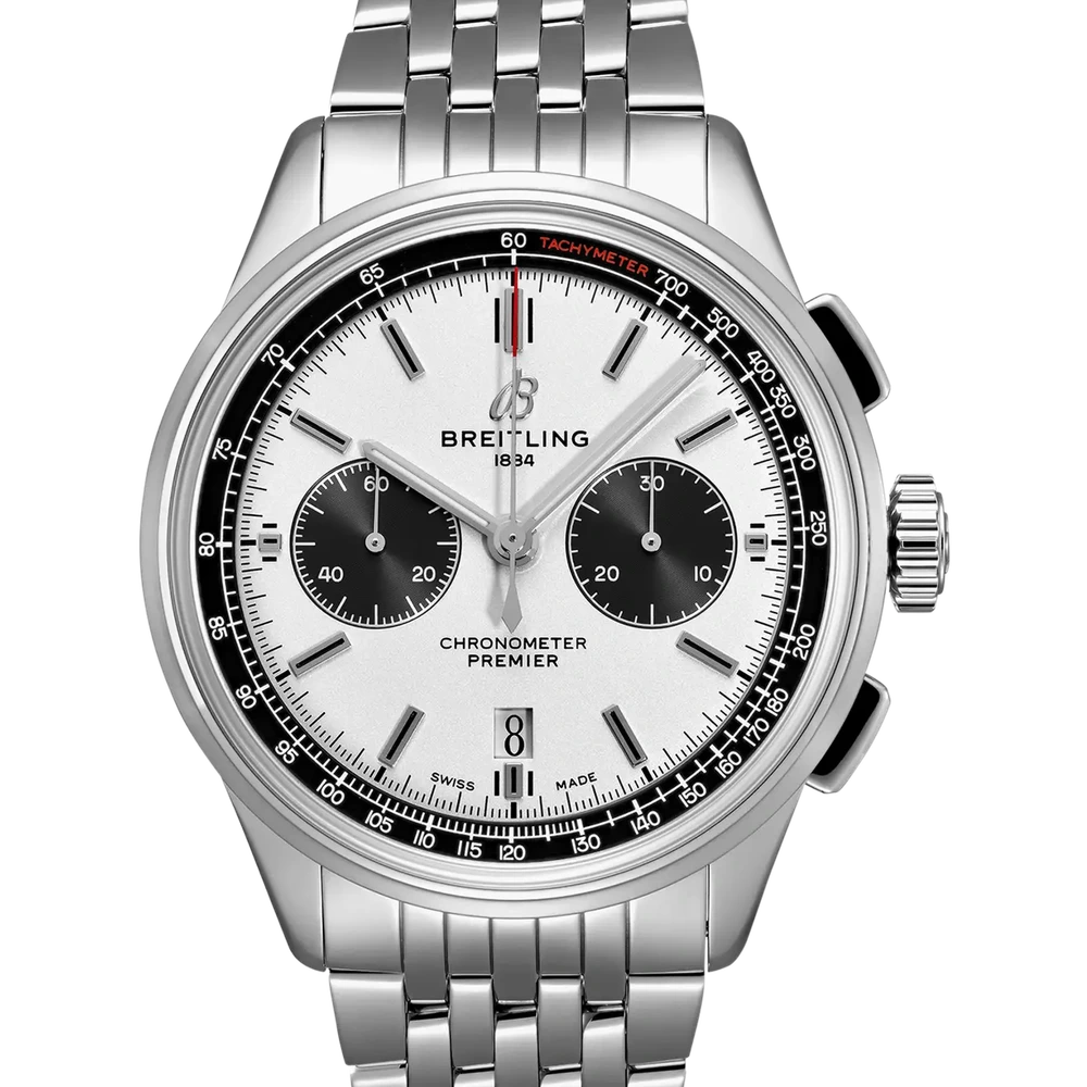 Breitling Premier B01 Chronograph 42, 42 mm, stainless steel, cream dial