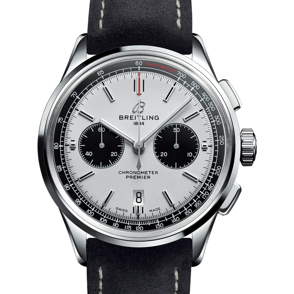 Breitling Premier B01 Chronograph 42, 42 mm, stainless steel, cream dial