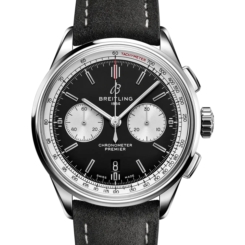 Breitling Premier B01 Chronograph 42, 42 mm, stainless steel, black dial