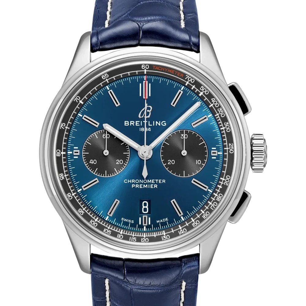 Breitling Premier B01 Chronograph 42, 42 mm, stainless steel, blue dial