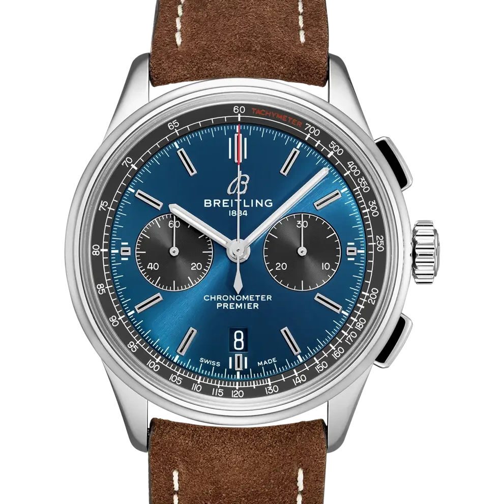 Breitling Premier B01 Chronograph 42, 42 mm, stainless steel, blue dial