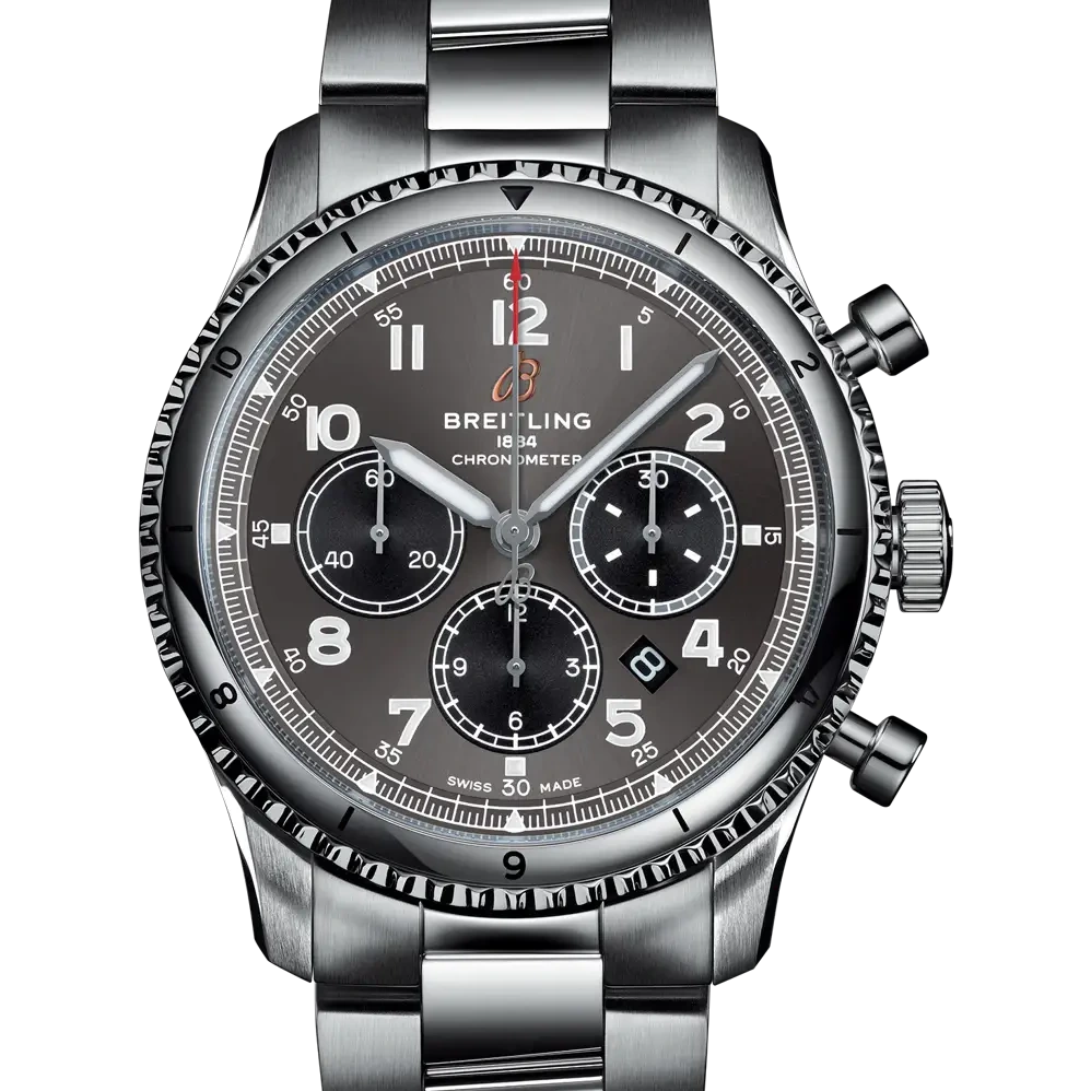 Breitling Aviator 8 B01 Chronograph 43, 43 mm, stainless steel, anthracite dial