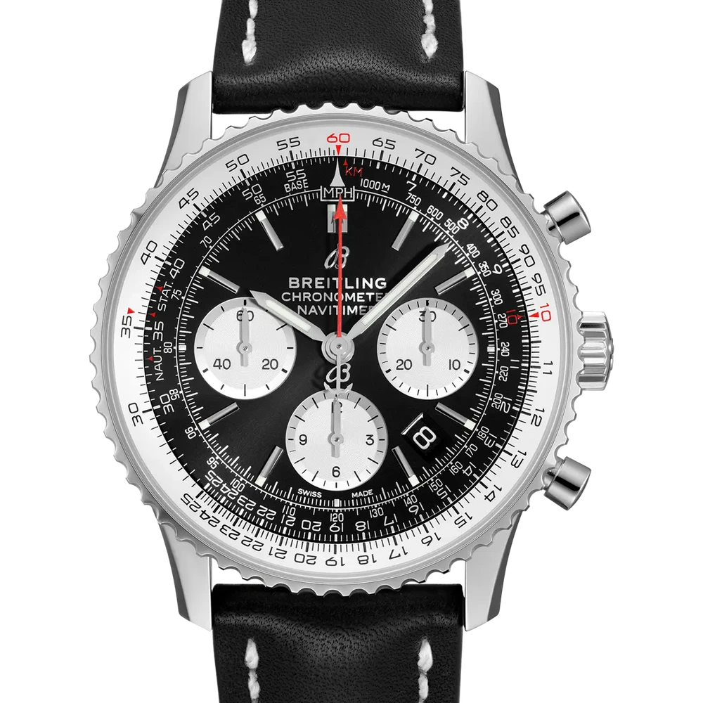 Breitling Navitimer B01 Chronograph 43, 43 mm, stainless steel, black dial