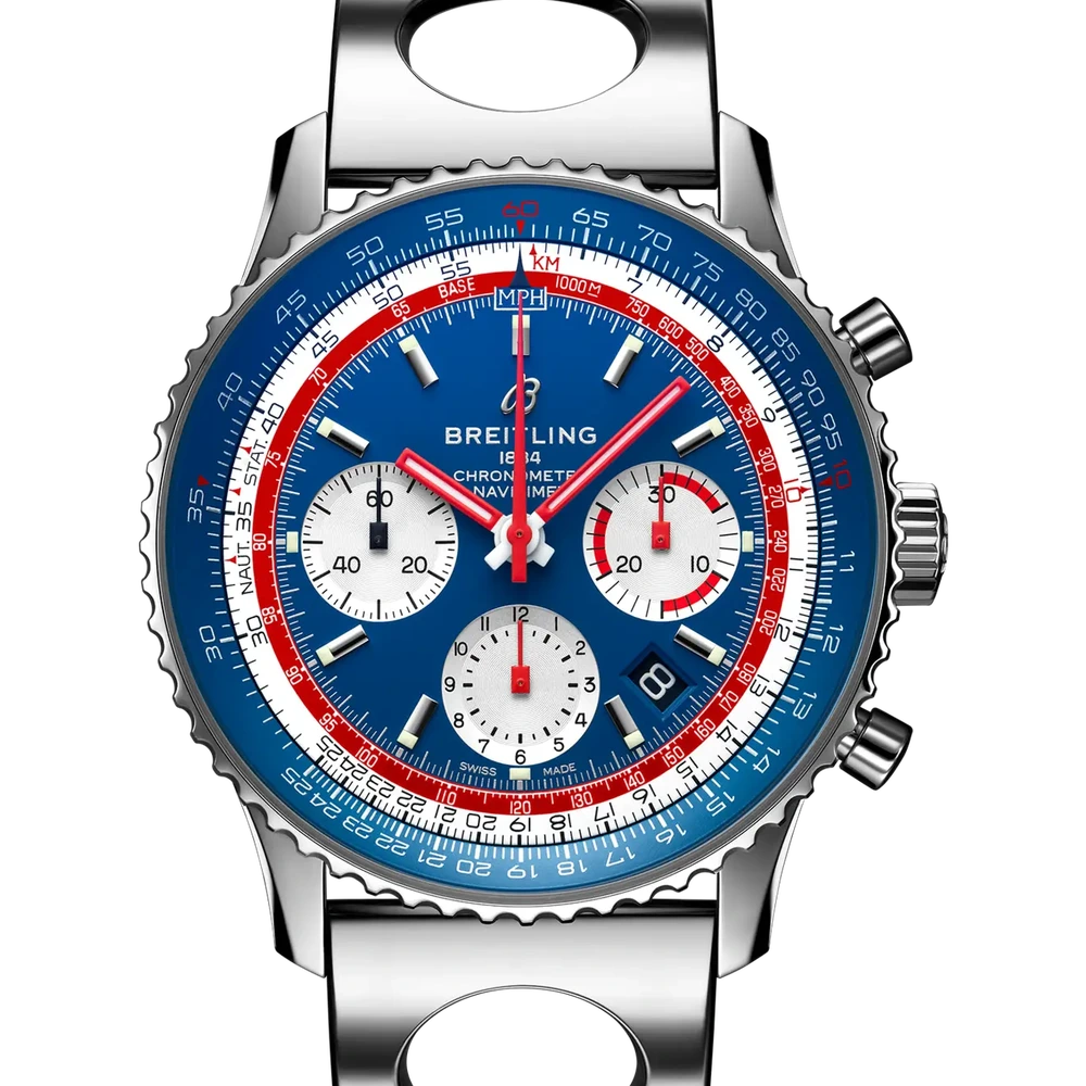 Breitling Navitimer B01 Chronograph 43 Pan Am, 43 mm, stainless steel, blue dial