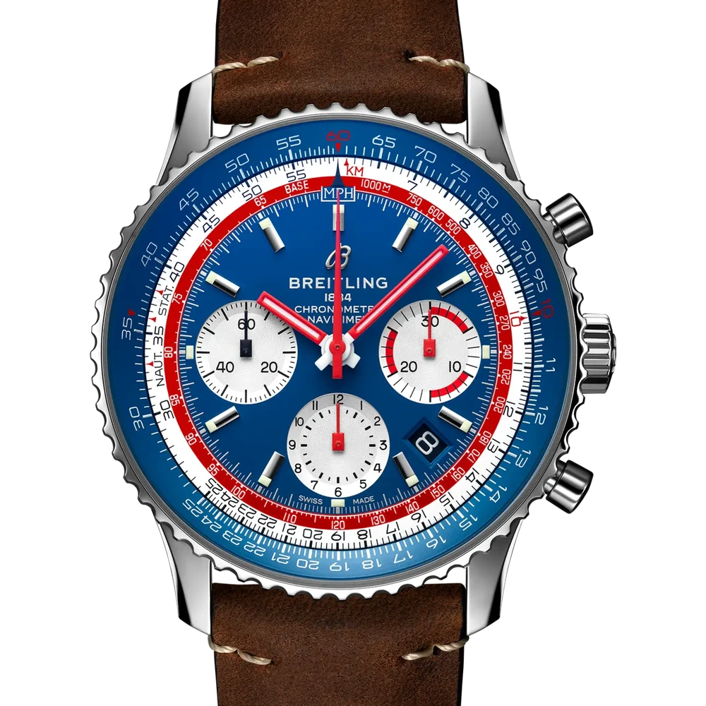 Breitling Navitimer B01 Chronograph 43 Pan Am, 43 mm, stainless steel, blue dial
